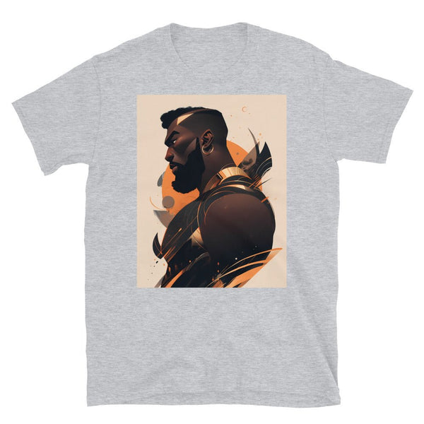 Muscle Gay Bear 05 Geometric Abstract Art Shirt, Gay Art Shirt for Gay Pride in Sport Grey.