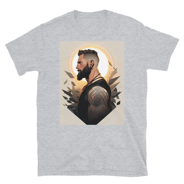 Muscle Gay Bear 08 Geometric Abstract Art Shirt, Gay Art Shirt for Gay Pride featuring a stylish male graphic design.