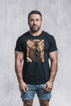 Muscle Gay Bear 14 Geometric Abstract Art Shirt, Gay Art Shirt for Gay Pride worn by muscular man.