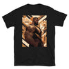 Muscle Gay Bear 14 Geometric Abstract Art Shirt, Gay Art Shirt for Gay Pride on black t-shirt.