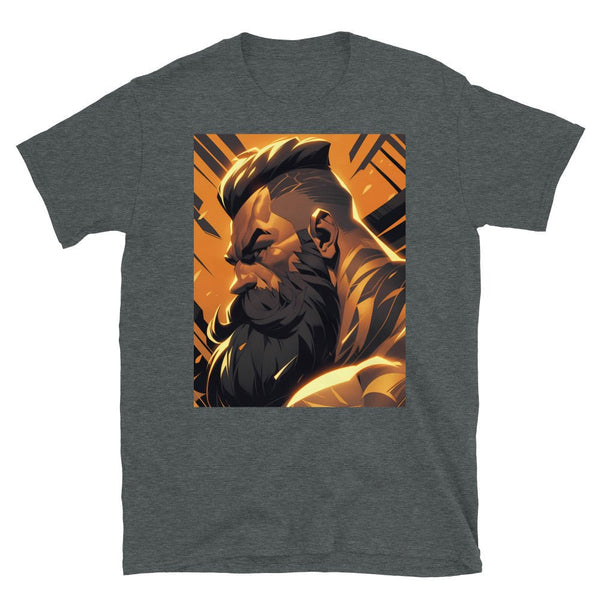 Muscle Gay Bear 34 Geometric Abstract Art Shirt, Gay Art Shirt for Gay Pride on dark heather tee