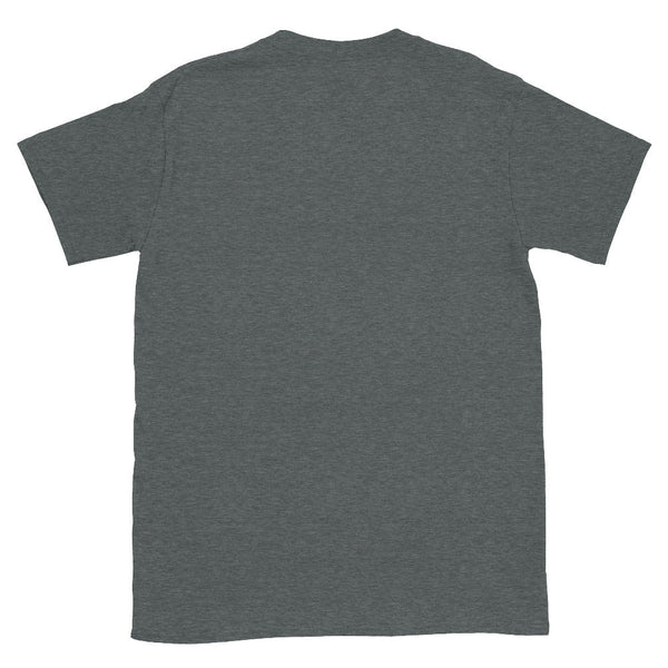 Back view of a grey gay shirt, part of Muscle Gay Bear on the moon Art Shirt, Gay Art Shirt for Gay Pride.
