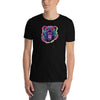 Party Gay Bear T-Shirt on model, colorful bear graphic, LGBTQ pride apparel.