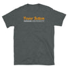 Dark heather gay shirt featuring 'Power Bottom University' graphic, perfect for gay pride apparel.