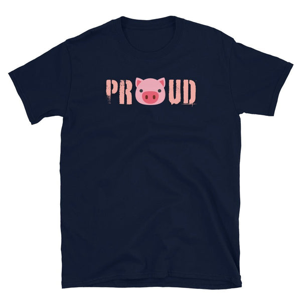 Proud Pig Shirt – Gay Bear Shirt, Funny Gay Pride Tee, Bear Gift in navy with playful graphic