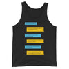 Raunchy Grindr Dialogues LGBT Gay Tank Top featuring humorous gay dialogue.