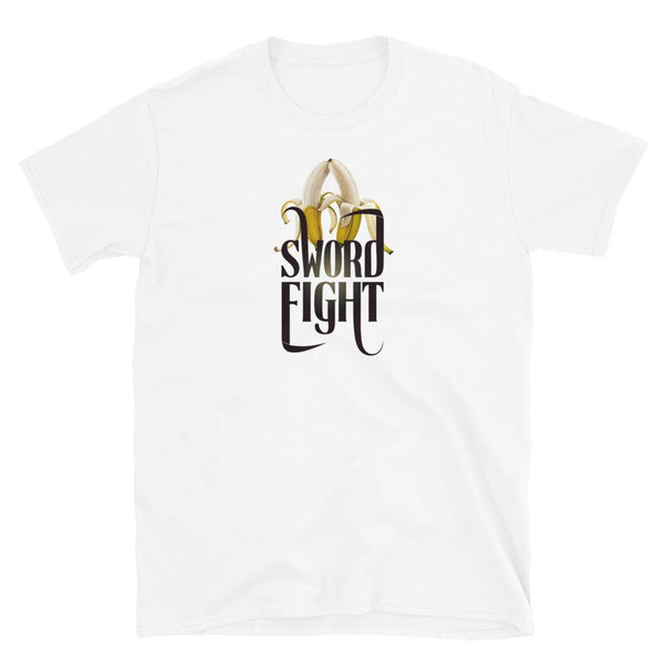 Sword Fight - Gay Bananas Gay Pride Tee LGBT Shirt, Gay Shirt, Funny Gay Shirt on white background.