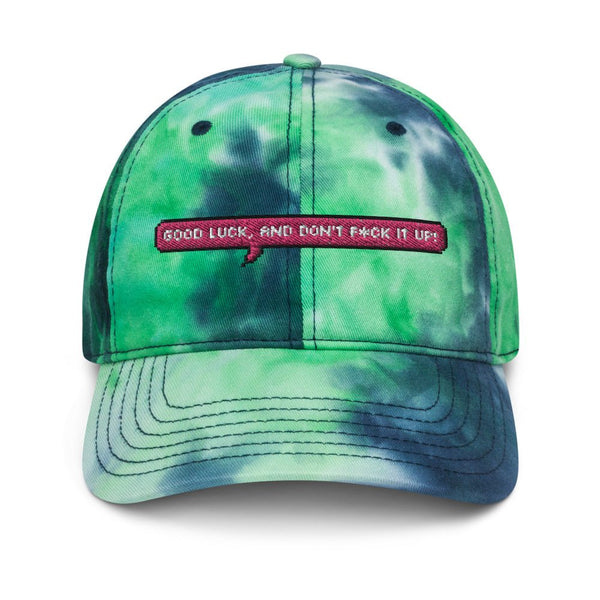Tie dye Ru Paul Hat | Good Luck and Don't Fuck it up | RuPauls Drag Race Cap, Gay Pride LGBTQ Hat in green and blue.