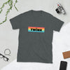Twink Pride Flag Shirt LGBTQ+ Pride gay shirt with colorful design on a dark grey tee.