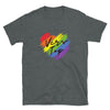 Vers Versatile LGBT Gay Receptive Dominance Partner T-shirt with rainbow heart design.