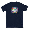 Navy gay shirt featuring colorful 'Gay Pride Florida' graphic for LGBT pride events.