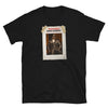 Black gay shirt featuring 'Wanted Dom Daddy' graphic and vintage photo design.