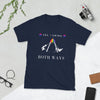 Dark navy shirt with rainbow design and text: Yes, I Swing Both Ways.
