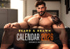 2026 Beard & Brawn Hunks DILFs Naked Calendar – Muscular man seated with tattoo.
