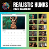 2026 Gay Calendar Gift featuring realistic daddy bear muscle art, sexy hunk visuals.