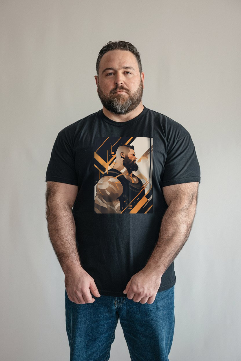 Muscle Gay Bear 37 Geometric Abstract Art Shirt, Gay Art Shirt for Gay Pride
