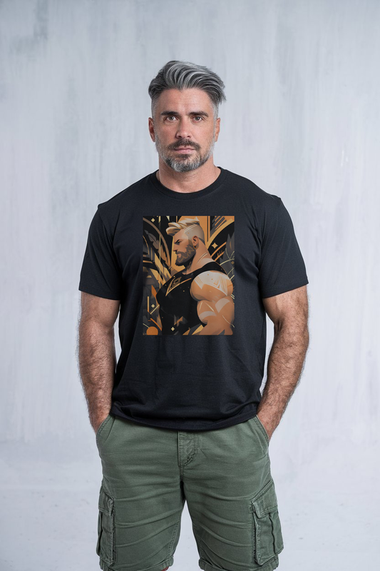 Muscle Gay Bear 29 Geometric Abstract Art Shirt, Gay Art Shirt for Gay Pride