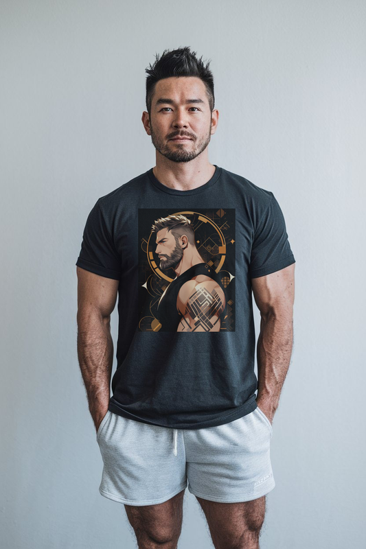 Muscle Gay Bear 11 Geometric Abstract Art Shirt, Gay Art Shirt for Gay Pride