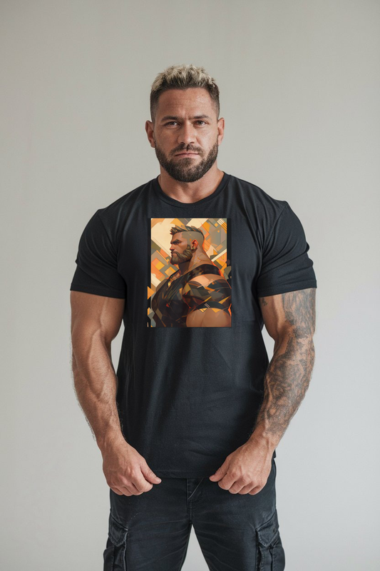 Muscle Gay Bear 30 Geometric Abstract Art Shirt, Gay Art Shirt for Gay Pride