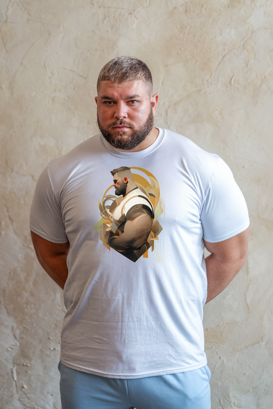 Muscle Gay Bear Geometric Abstract Art Shirt, Gay Art Shirt for Gay Pride