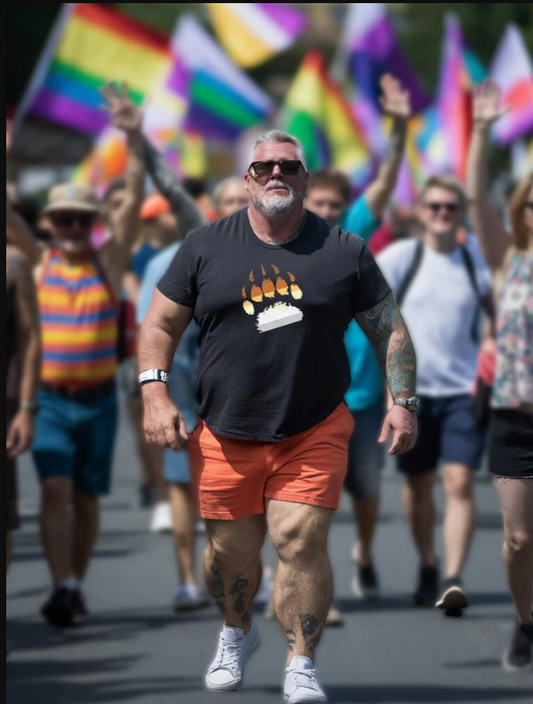 Gay Bear Pride Flag Colors - Paw T-Shirt