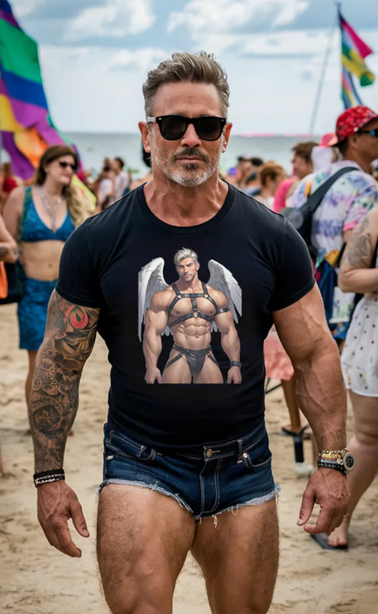 Gay Halloween Angel - Leather Daddy Bear Halloween Shirt