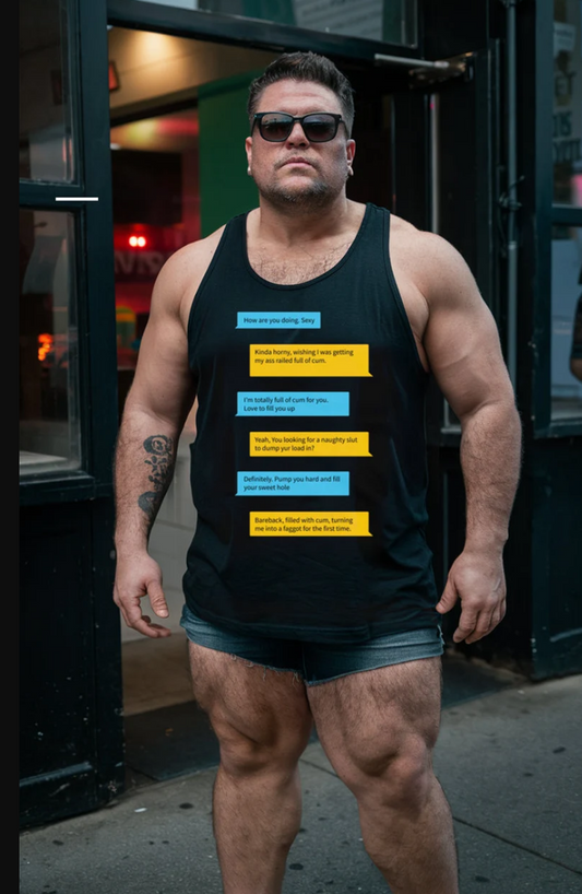 Raunchy Grindr Dialogues LGBT Gay Tank Top