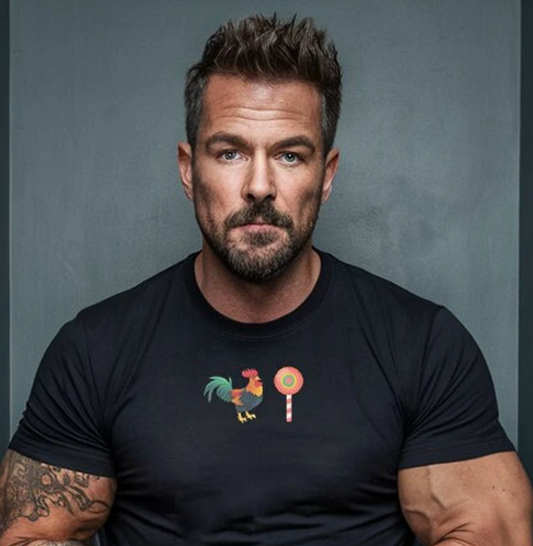 Gay Men Man Rooster Cock Sucker Lollipop T-Shirt Funny Gay Kinky Tee BDSM Pride Shirt