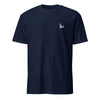 Navy blue gay shirt featuring humorous stickman graphic design, perfect for gay pride apparel.