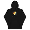 Bear pride Hoodie with colorful bear paw print design on black fabric.