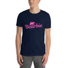 Gay Bear T-Shirt featuring Bearbie graphic in pink on navy blue.