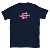 Navy blue t-shirt with 'Cool Lesbians Club' graphic, perfect LGBTQ pride apparel.