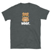 Cute Bear Gay Rainbow Shirt featuring a playful bear with sunglasses and 'Woof.' text.