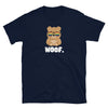 Cute Bear Gay Rainbow Shirt with sunglasses and "WOOF." text design.