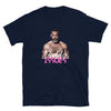 Daddy Issues Gay Men's T-Shirt with muscular model design in navy.