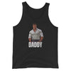 Black tank top featuring a muscular man and the word Daddy, perfect as gay gift.