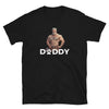 Daddy's Woof Gay Bear T-Shirt featuring muscular man design on black fabric.