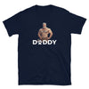 Daddy&#39;s Woof Gay Bear T-Shirt featuring muscular man and paw prints design.