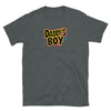 Dark grey gay shirt with 'Daddy's Boy' graphic design for LGBTQ pride.