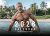Muscular man at beach for DILFS of Pamela Beach 2026 Calendar, gay gift.