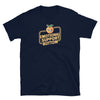 Emotional Support Bottom T-Shirt, navy gay pride apparel with humorous design.