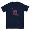 Funny Gay Bottom Shirt - I would Bottom you so hard, navy shirt with playful text design.
