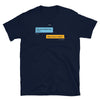 Funny Gay Grindr Conversations - Funny Bottom Bread T-Shirt in navy with humorous text.