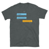 Gay shirt featuring humorous Grindr text messages in grey.