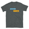 Funny Gay Grindr Conversations - Mexican Food T-Shirt in dark heather grey with humorous text.