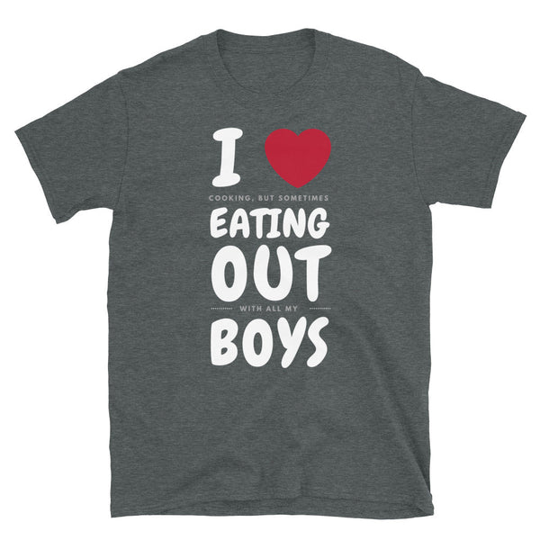 Funny Gay Shirt with humorous text about cooking and boys