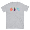 Funny Gay T-Shirt, Peach, Eggplant, Squirt Emoji Shirt for gay pride apparel.