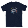 Funny Gay Shirt – Naughty Sea Men Tee design on navy blue fabric.