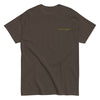 Funny Raunchy Gay Embroidered Tee - 0 Feet Away T-Shirt in brown, stylish unisex design.