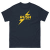 Funny Rush Incense Poppers Graphic Tee in navy with bold graphic design.
